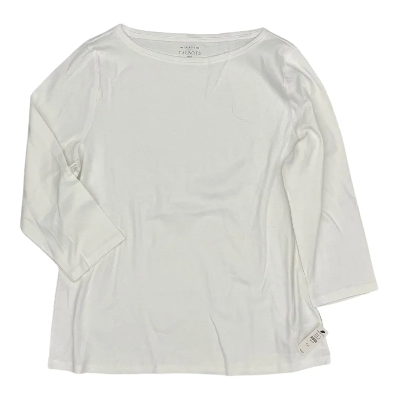 Top 3/4 Sleeve Basic By Talbots In White, Size:Xlp