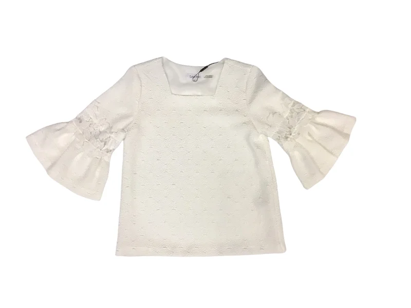 Top 3/4 Sleeve By Calvin Klein In White, Size: Xs