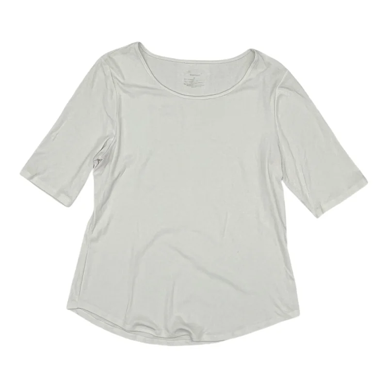 Top 3/4 Sleeve By Apt 9 In White, Size:L