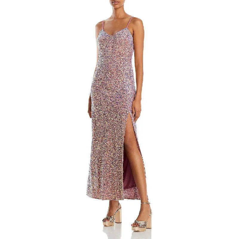 Lucy Paris Womens Serena Sequined Formal Cocktail and Party Dress