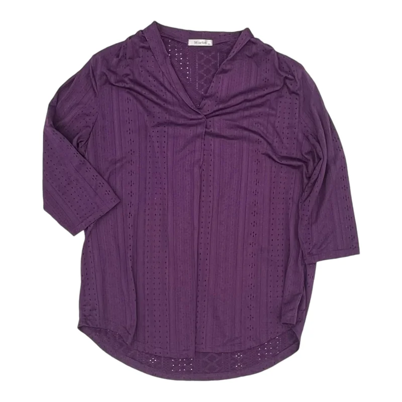 Top 3/4 Sleeve By Clothes Mentor In Purple, Size:2X