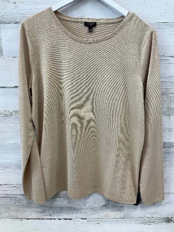 Top Long Sleeve By Talbots In Gold, Size: Xl