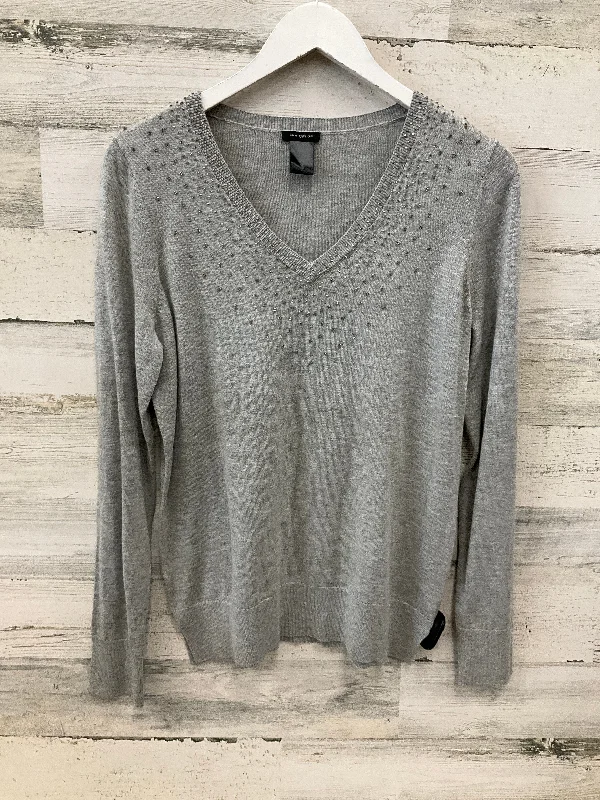 Top Long Sleeve By Ann Taylor In Grey, Size: M