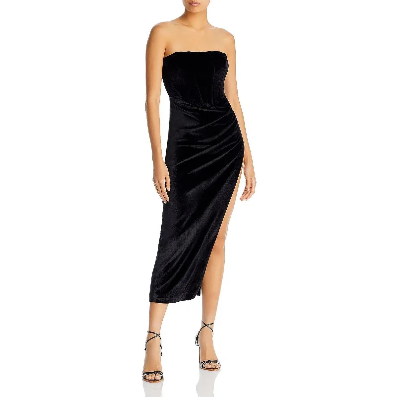 Bardot Womens Ruched Velour Cocktail and Party Dress