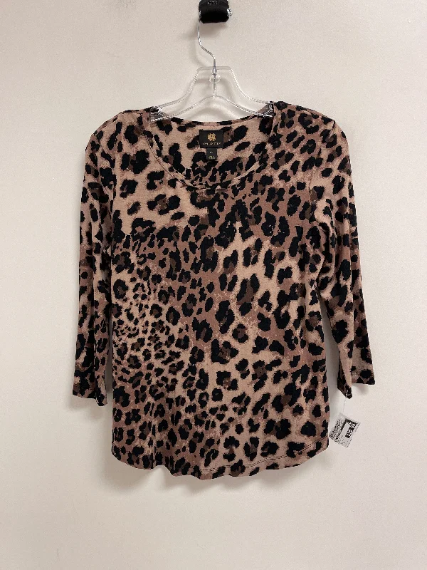 Top Long Sleeve By Jm Collections In Animal Print, Size: S