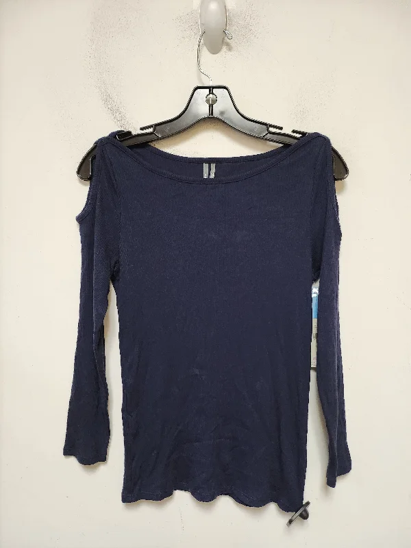 Top Long Sleeve Basic By Anthropologie In Blue, Size: S