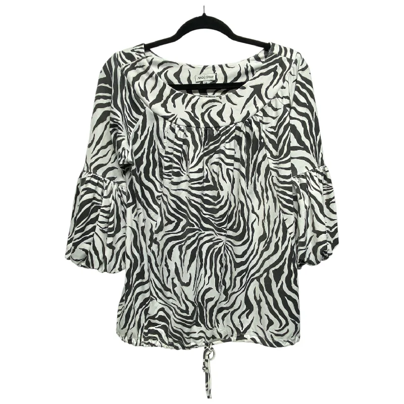 Top Long Sleeve By Clothes Mentor In Black & White, Size: M