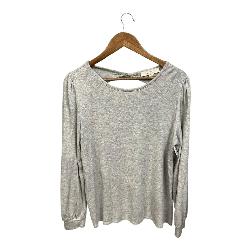 Top Long Sleeve By Loft In Grey, Size: L