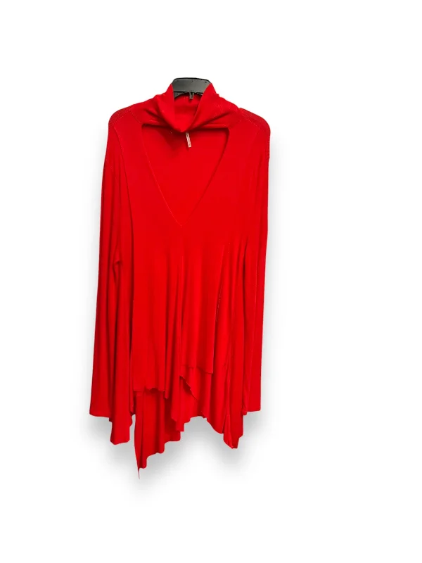 Tunic Long Sleeve By Free People In Red, Size: L