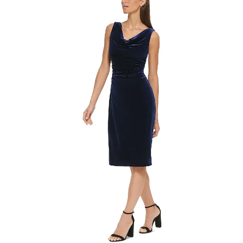 Kensie Womens Velvet Knee-Length Cocktail and Party Dress