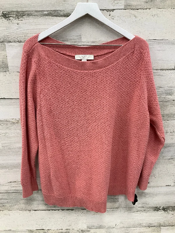 Top Long Sleeve By Loft In Peach, Size: 2x