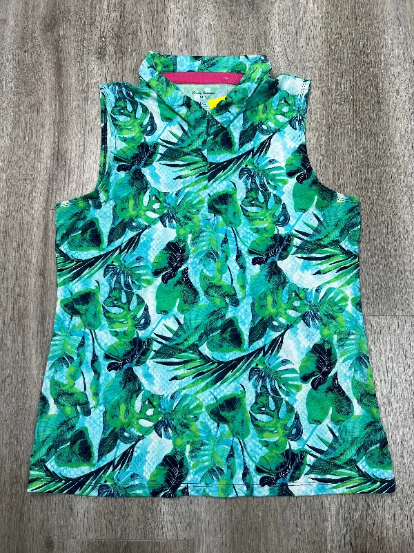 Athletic Top Short Sleeve By Tommy Bahama In Tropical Print, Size: L