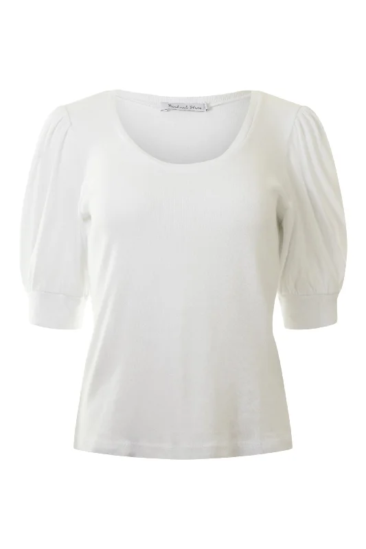 Michael Stars Rosario Fabrix Mix Scoop Neck Tee in White