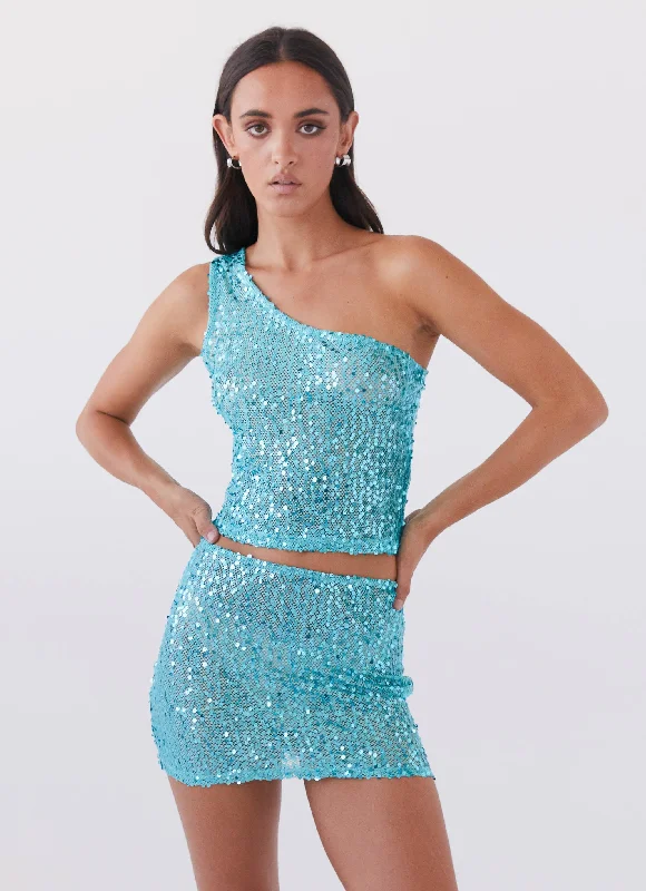 Neon Nights Sequin Mini Skirt - Crystal