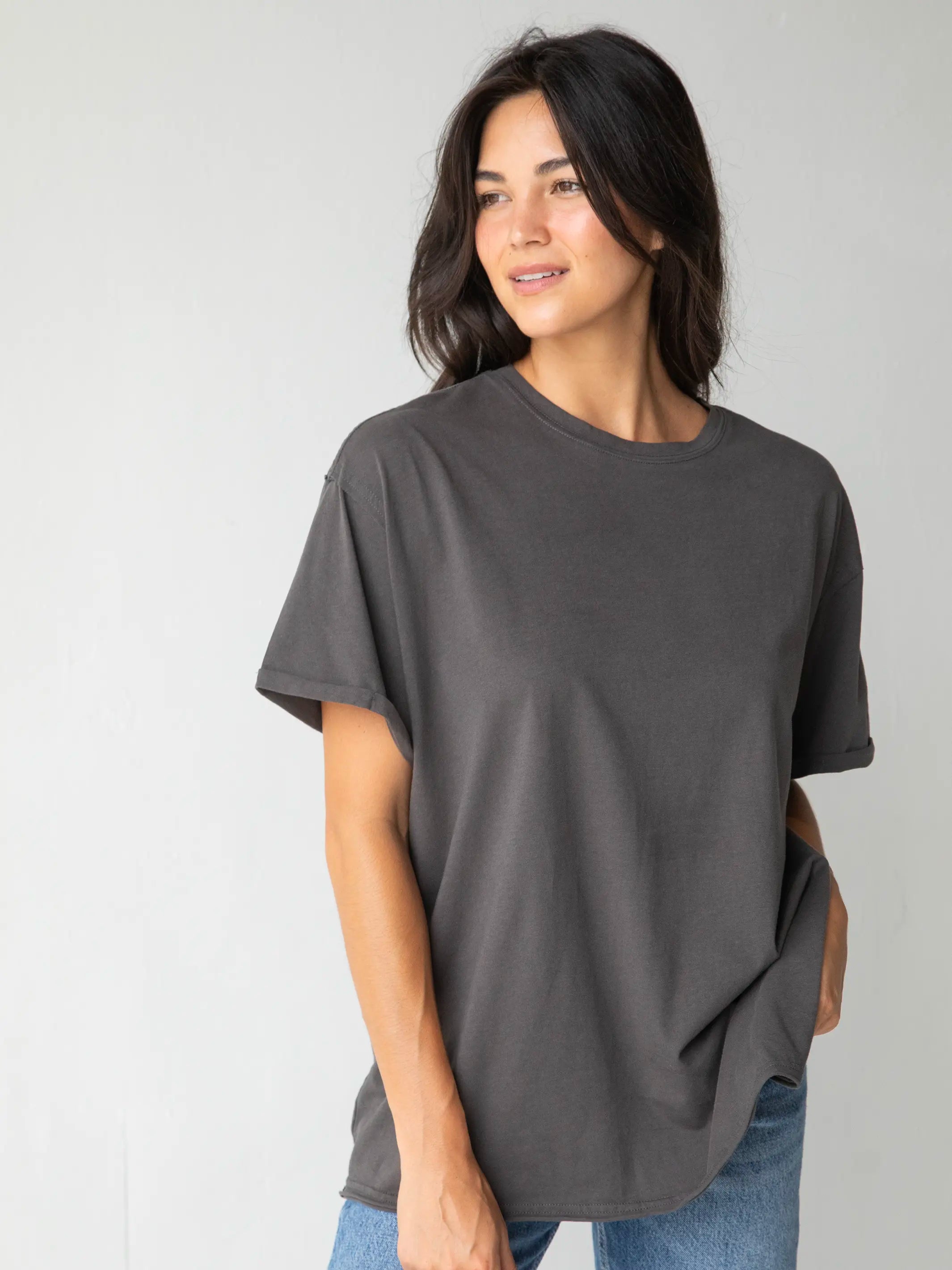 Take It In Cotton Tee - Charcoal