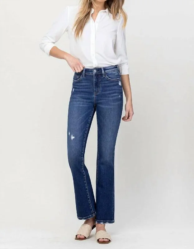 Benny High Rise Crop Flare Jean In Blue