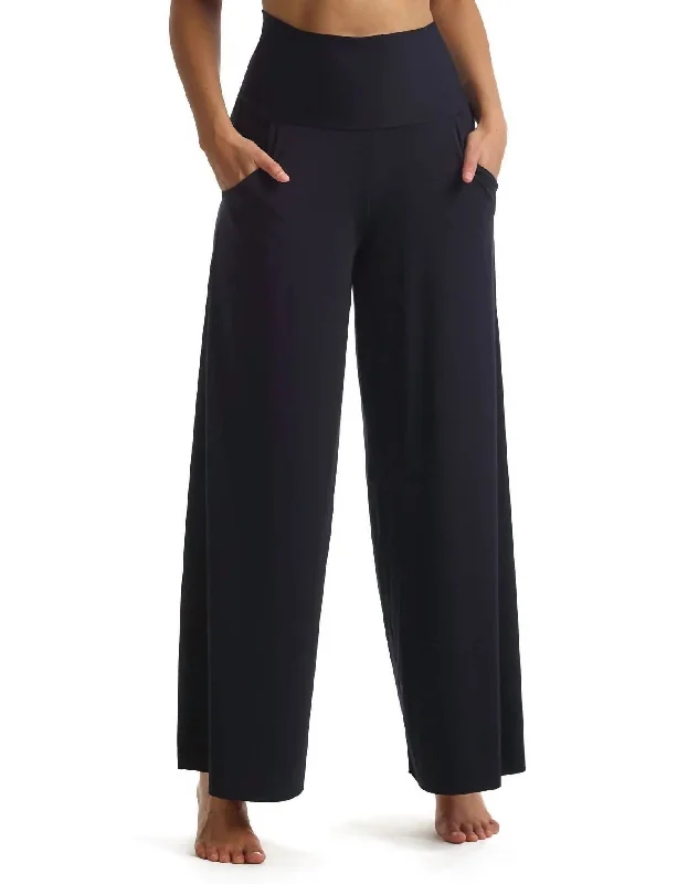 Butter Wide Leg Lounge Pant In Black