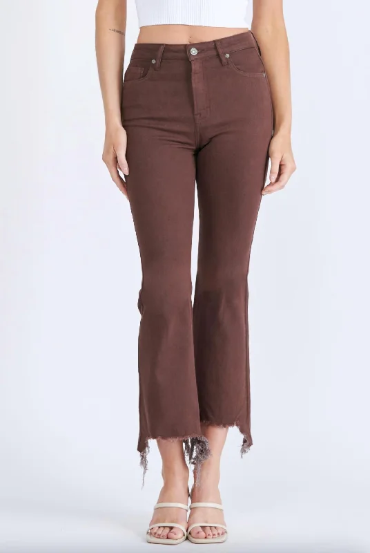 Women's Happi High Rise Crop Flare Jean In Cocoa