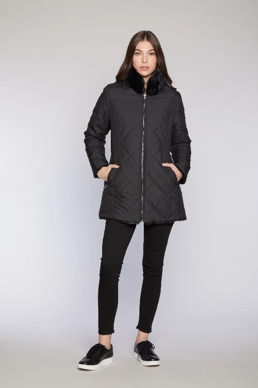 #1181 Fabulous Faux Reversible Puffer 1/2 price $195