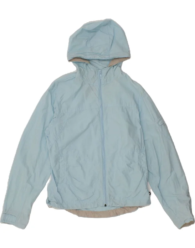 COLUMBIA Womens Hooded Rain Jacket UK 10 Small Blue Cotton