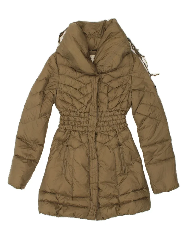 GUESS Womens Padded Coat UK 6 XS Brown Polyamide