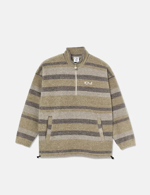 Polar Skate Co. Multistripe Fleece Pullover - Light Brown