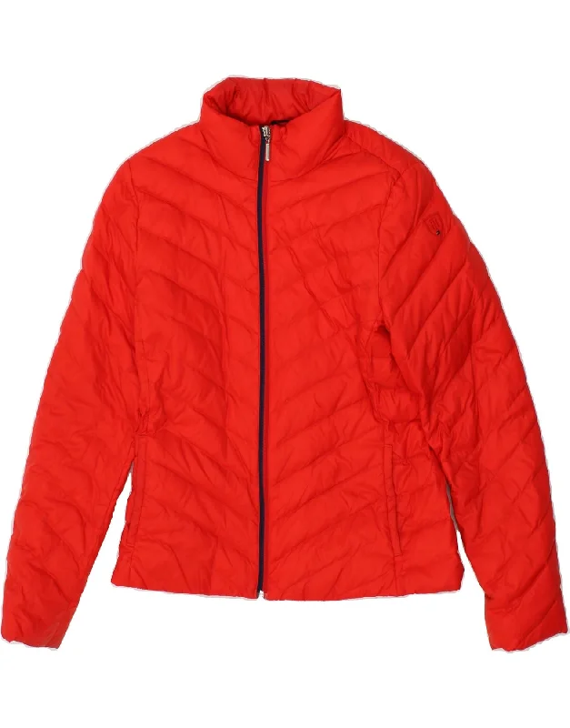 TOMMY HILFIGER Womens Padded Jacket UK 16 Large Red Nylon