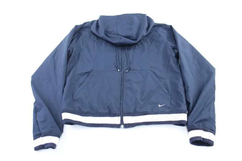 Women's Nike Embroidered Logo Navy Blue & White Zip Up Jacket