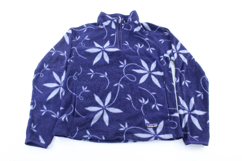 Women's Patagonia Logo Patch Purple Floral Pullover Jacket