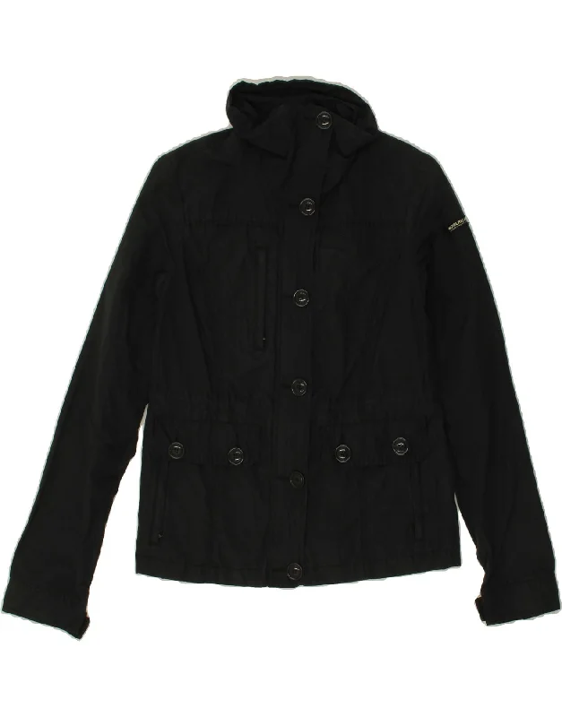 WOOLRICH Womens Utility Jacket UK 10 Small Black Cotton