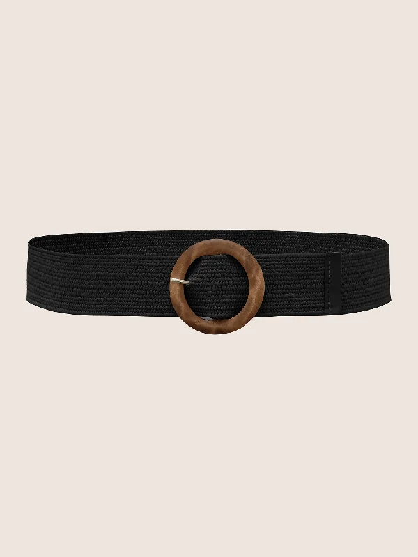 Boho Style Round Buckle Woven Belt