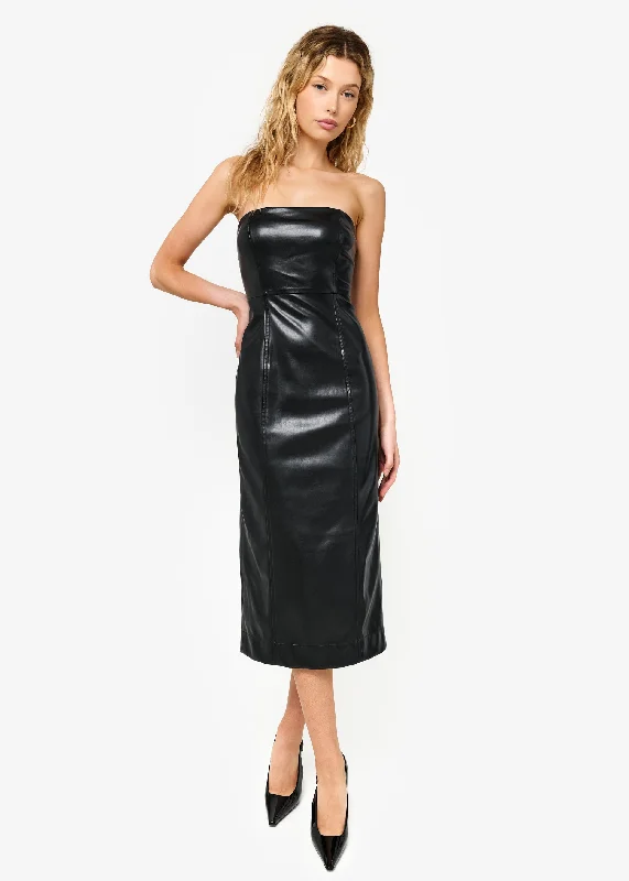 Thierry Vegan Leather Dress Black