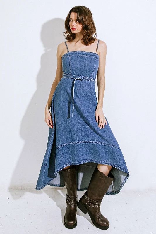 WEEKEND SCRIPT DENIM MIDI DRESS