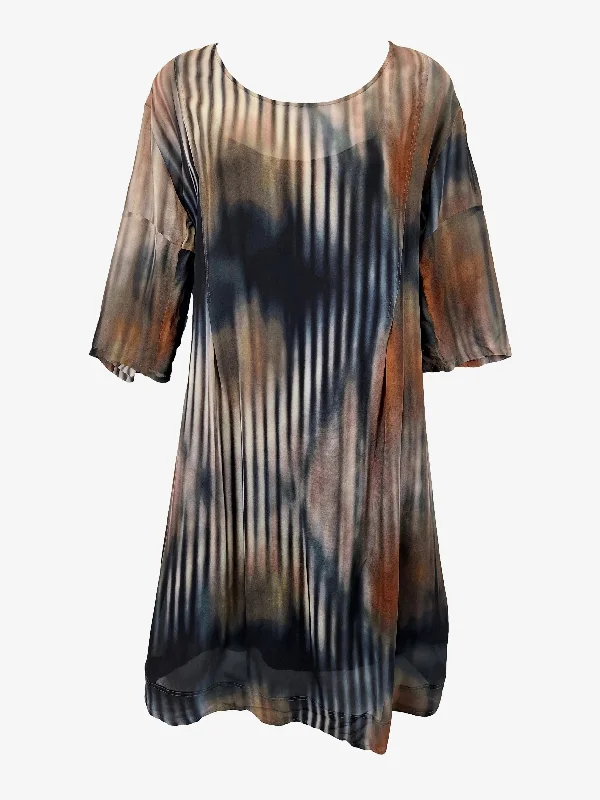 Scanlan Theodore Classy Sheer Printed Midi Dress Size 8