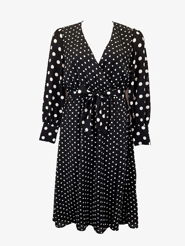 Showpo Sophisticated Spotted Wrap Midi Dress Size 12