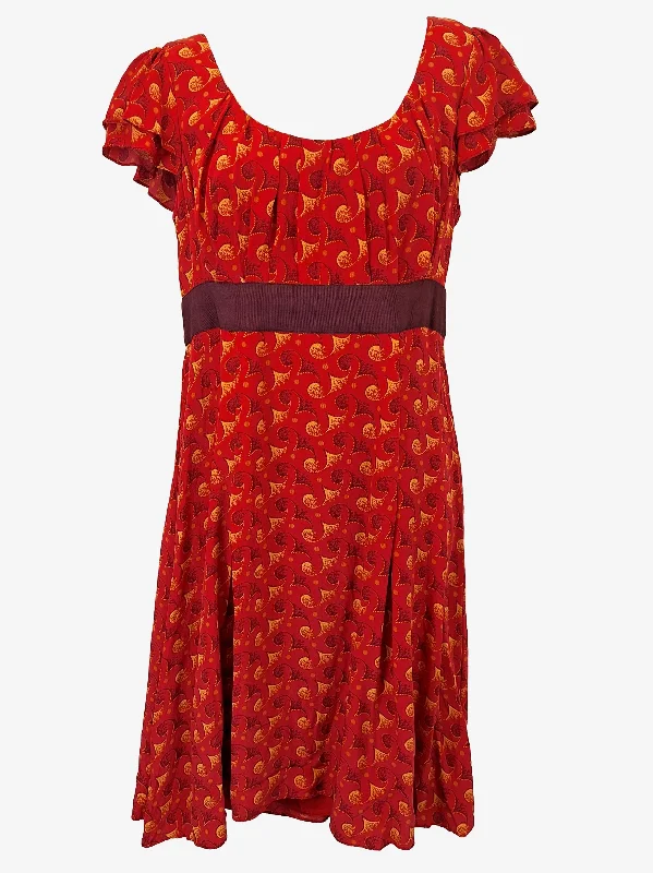 Trinny & Sussanah Posh Printed Silk Midi Dress Size 12