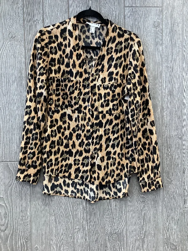 Animal Print Blouse Long Sleeve Joseph Ribkoff, Size M