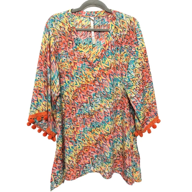 Multi-colored Blouse 3/4 Sleeve Uncle Frank, Size L