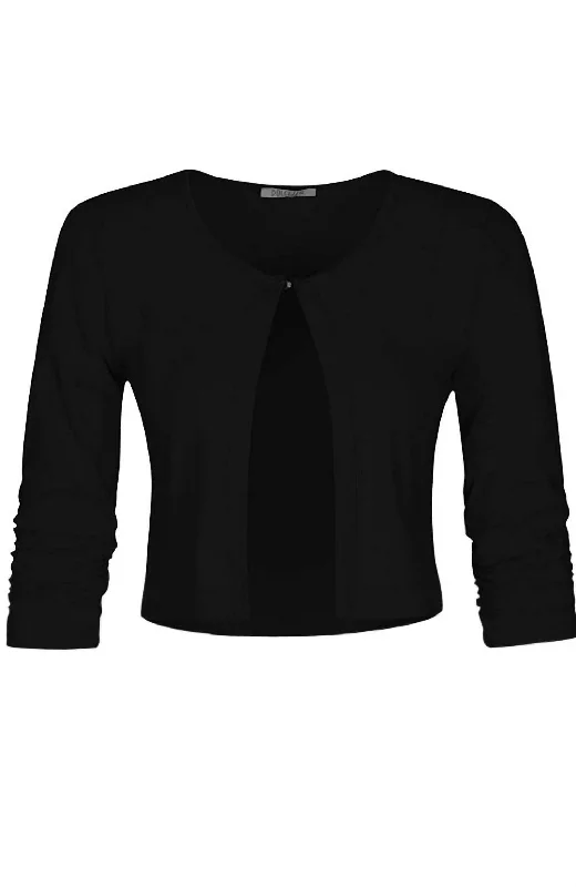 Basic Essential Front Tie Cardigan In Black