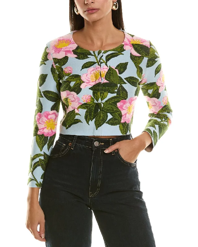 Oscar de la Renta Camellia Cardigan